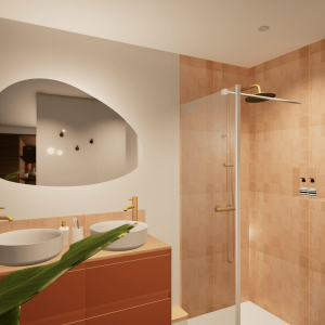 Salle d'eau, zellige, architecte et décoratrice d'intérieur à Rennes