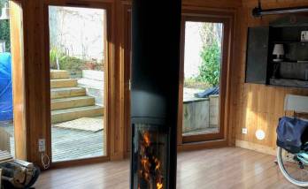 Pose d'une cheminée suspendue à Trouville