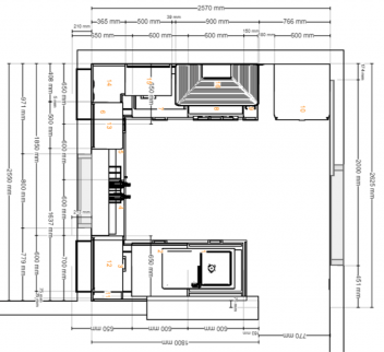 Plan 2D de la nouvelle cuisine dans une résidence secondaire rénovée - Île d'Oléron 17