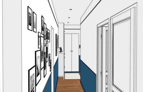 Visuel 3D décoration d'intérieur haussmannien
