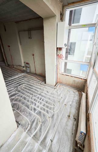 Mise en place du chauffage au sol