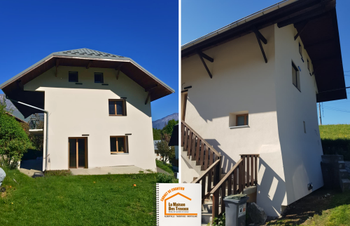 La Maison des Travaux Albertville Moûtiers, rénovation énergétique Césarches, isolation thermique extérieure Savoie, ITE maison Césarches, rénovation maison Césarches