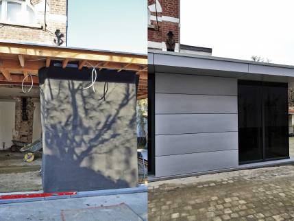 Construction d'une extension de maison AVANT-APRES - Toufflers 59390