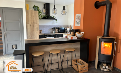 cuisine moderne ouverte, aménagement cuisine sur-mesure, pose cuisine équipée, rénovation cuisine haut de gamme, cuisine îlot central