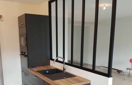 installation verrière atelier rénovation cuisine Amiens