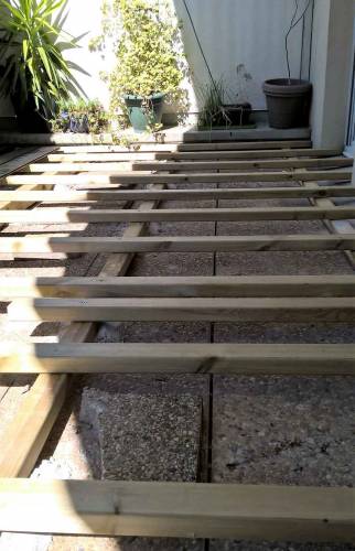Terrasse Bois Composite - Lyon 3 - Travaux en cours