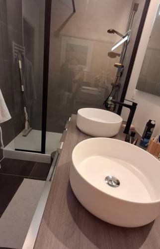 pose meuble double vasque salle de bains