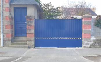 Nouveau portail acier, fer rond, Cancale