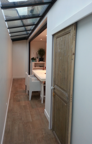 extension avec toit en verre à Pessac