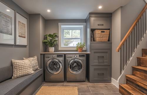 Rénovation d'un souplex en buanderie 