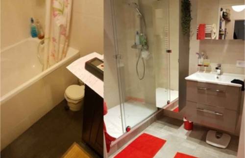 Avant et après les travaux de cette salle de bain