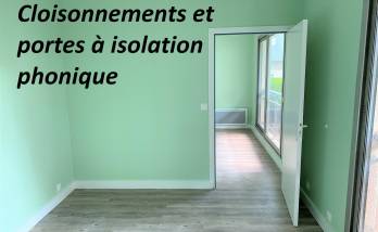 Cabinets séparés par des cloisons et portes isolantes acoustiques (Brunoy 91800)