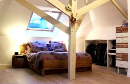 aménagement combles - chambre avec dressing - pose Vélux - rénovation poutres - - Crécy-la-Chapelle - 
