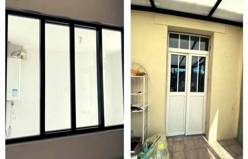 Installation d'une verrière et d'une porte neuve 