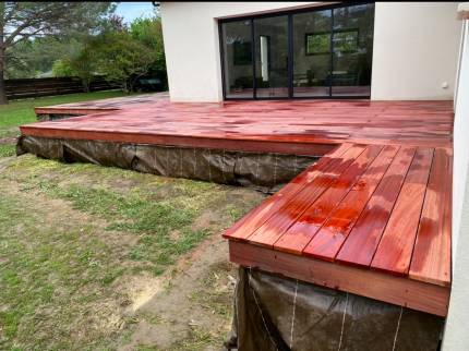 Construction d'une terrasse bois en padouk - Montauban 82000