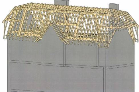 Plan de la nouvelle charpente (Ouistreham 14150)