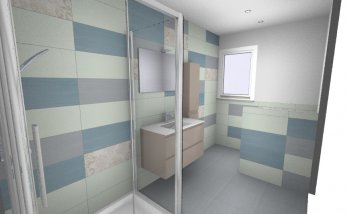 Modélisation 3D de rénovation de salle de bain - Brie-Comte-Robert 77170