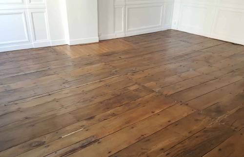 Rénovation de parquet ancien massif à Saint-Servan (fini)