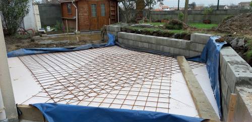 Pose d'un dallage pour une extension de maison - Nantes 44