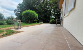 création d'une terrasse - dalle en pierre