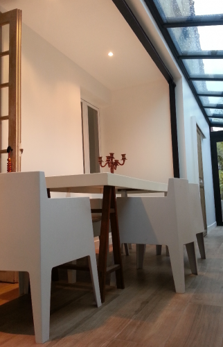 extension avec toit en verre à Pessac