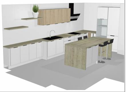 Plan 3D d'aménagement de cuisine - Alixan 26300
