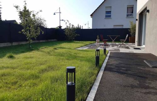 Aménagement paysager et terrasse en dalle à Sierentz