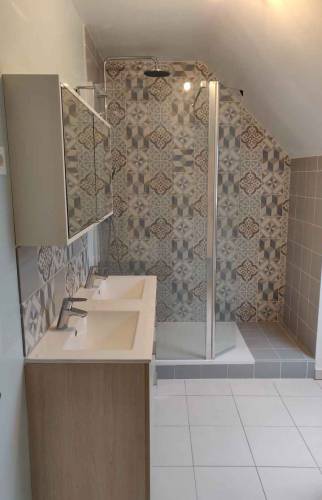 Salle de bain graphique carreau de ciment Essonne 91