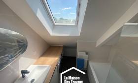 réation d'une salle de bain sous combles dans une extension de maison à Damgan