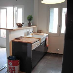 Ouverture cuisine sur salon et rénovation appartement - Stéphanie HUTH - La Maison Des Architectes