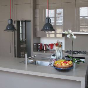 Aménagement d'un appartement de 180 m², Paris - Cuisine avec îlot central