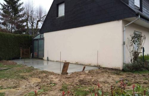 Dalle de béton pour extension de maison latérale à Gardanne