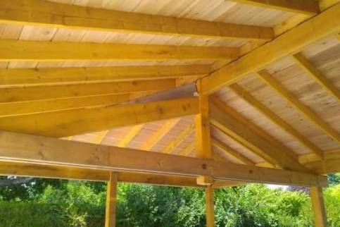 Charpente d'un abri voiture