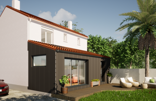 Création d'une extension à Saint-Sébastien-sur-Loire - Vue extérieur nouvelle pièce