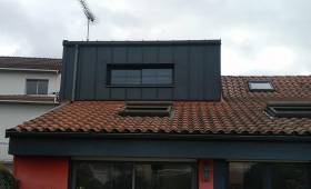 Après travaux : Extension bois bardage zinc