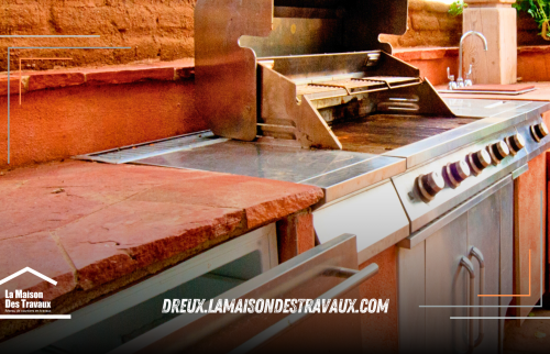 Aménagement cuisine extérieure en pierre