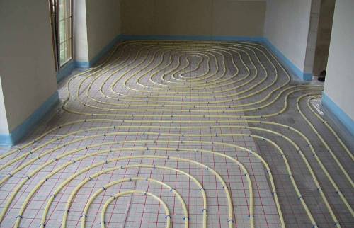 Isolant et trame du plancher chauffant