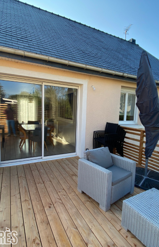 Prolongement de la terrasse au salon