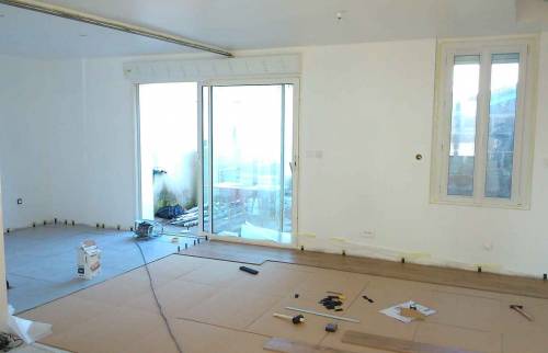 Pose carrelage future cuisine