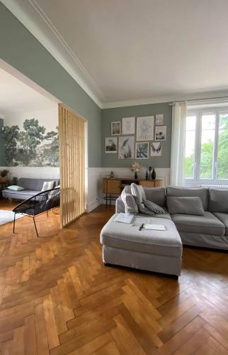 Rénovation salon : claustra + boiseries murales 