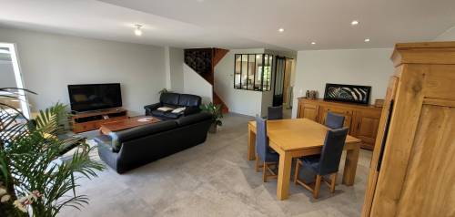  Séjour avec verrière intérieure après travaux de rénovation de maison - Brie-Comte-Robert 77170