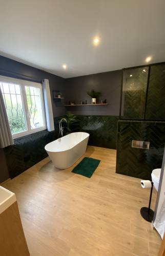 Salle de bain design avec plantes La Maison Des Travaux Ales
