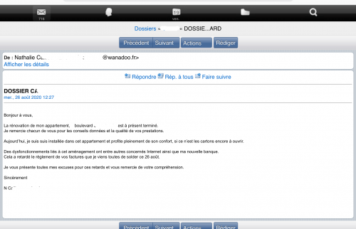 Remerciements client