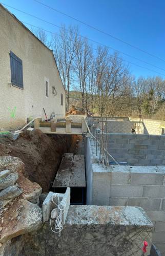 Suite des travaux de l'extension de maison