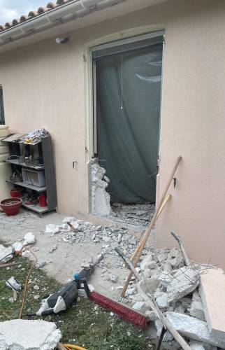 Pendant travaux : travaux de maçonnerie