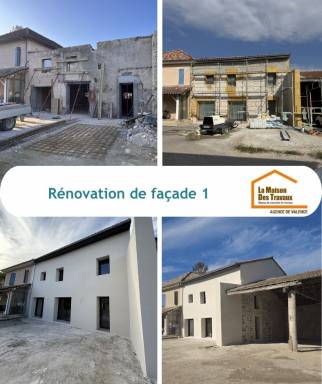 Rénovation de maison avec ravalement de façade avant - Alixan 26300