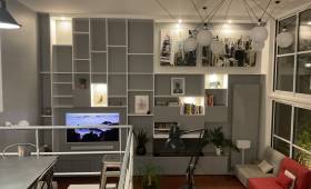 Création bibliothèque avec cheminée