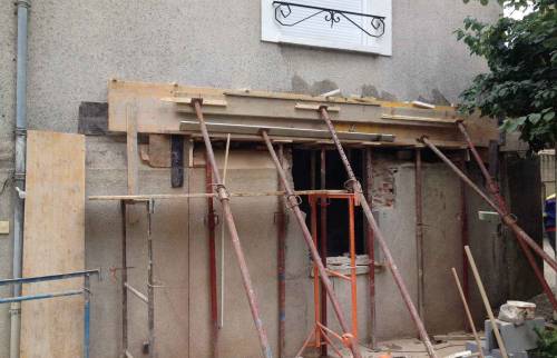 pendant les travaux : ouverture de murs porteurs