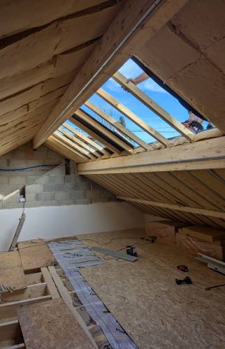 Ouverture de la toiture et création de la trémie