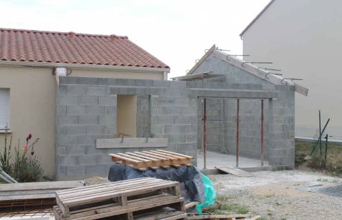 Travaux en cours - Construction d'un garage de 43 m² au Bignon (44)